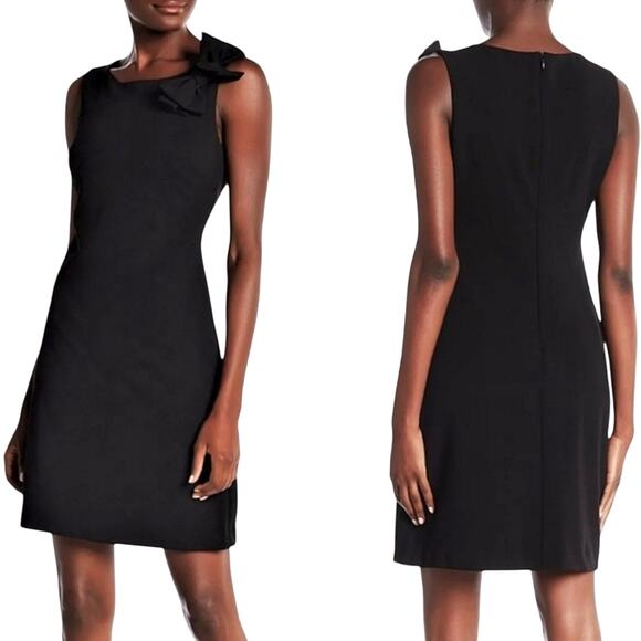 Betsey Johnson Mauve Pink Scuba Crepe Midi Dress with Shoulder Bow Dress Size 8 - Picture 5 of 14